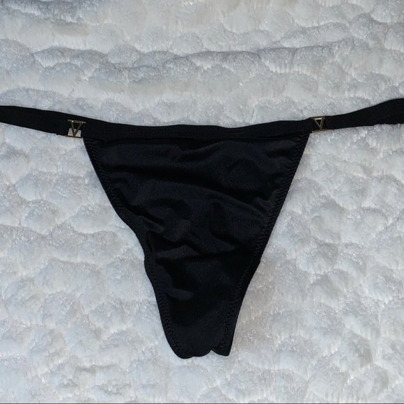 Black V-String Very Sexy Thong Panty Satin - Picture 2 of 5